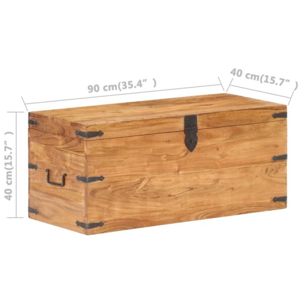 vidaXL Chest 35.4"x15.7"x15.7" Solid Acacia Wood - Image 6