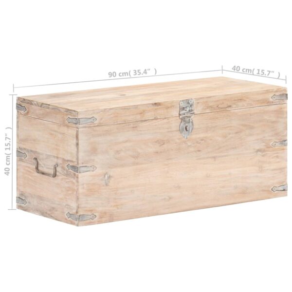 vidaXL Chest 35.4"x15.7"x15.7" Solid Acacia Wood - Image 7