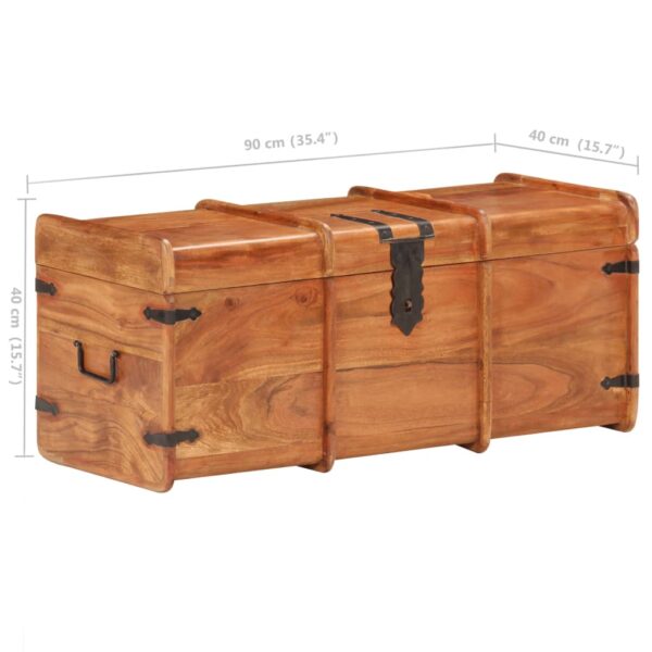 vidaXL Storage Chest 35.4"x15.7"x15.7" Solid Acacia Wood - Image 8