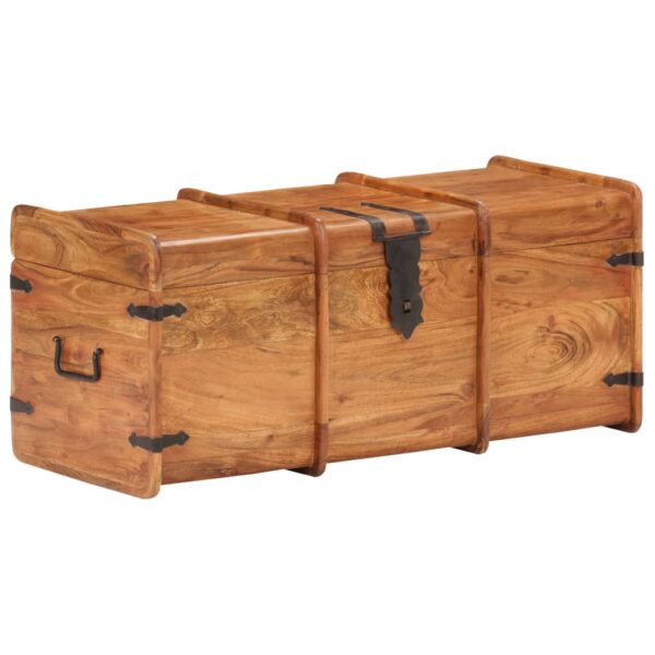 vidaXL Storage Chest 35.4"x15.7"x15.7" Solid Acacia Wood - Image 9