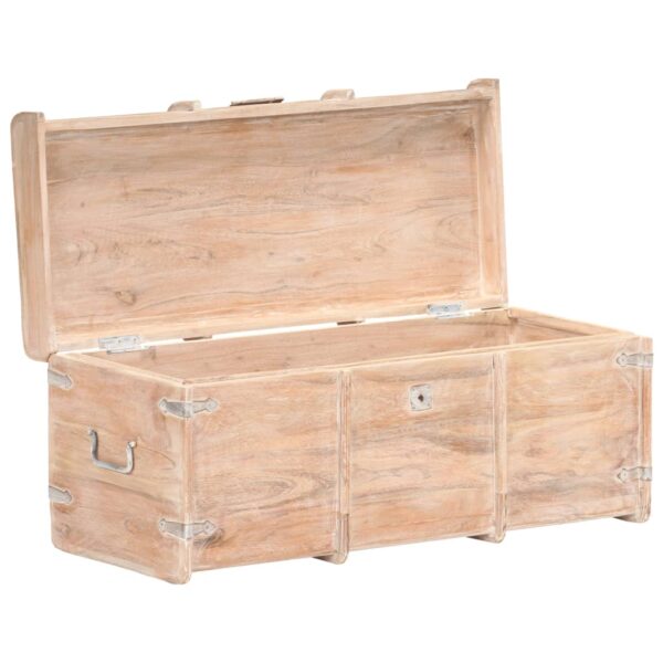 vidaXL Storage Chest 35.4"x15.7"x15.7" Solid Acacia Wood - Image 2