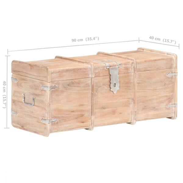 vidaXL Storage Chest 35.4"x15.7"x15.7" Solid Acacia Wood - Image 8