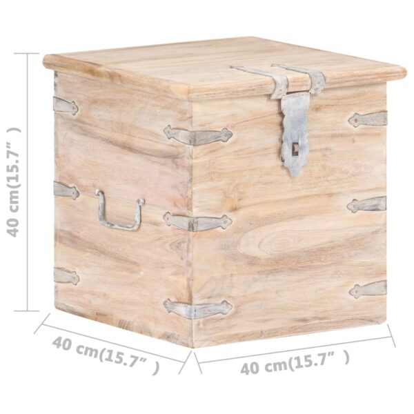 vidaXL Chest 15.7"x15.7"x15.7" Solid Acacia Wood - Image 8