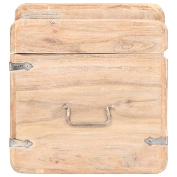 vidaXL Chest 15.7"x15.7"x15.7" Solid Acacia Wood - Image 4