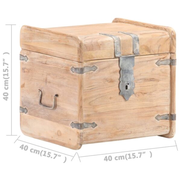 vidaXL Chest 15.7"x15.7"x15.7" Solid Acacia Wood - Image 9