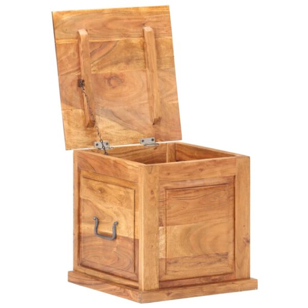 vidaXL Chest 15.7"x15.7"x15.7" Solid Acacia Wood - Image 2