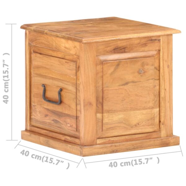 vidaXL Chest 15.7"x15.7"x15.7" Solid Acacia Wood - Image 9