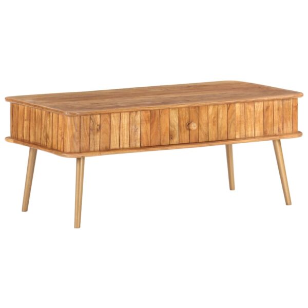 vidaXL Coffee Table 39.4"x19.7"x15.7" Solid Acacia Wood - Image 11