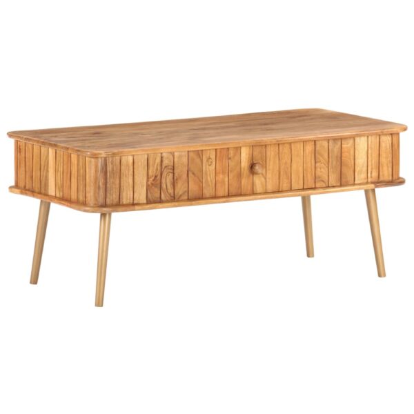 vidaXL Coffee Table 39.4"x19.7"x15.7" Solid Acacia Wood - Image 12