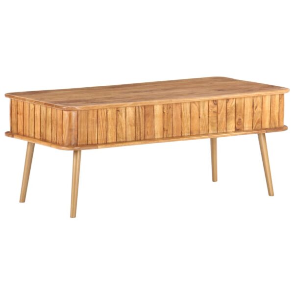 vidaXL Coffee Table 39.4"x19.7"x15.7" Solid Acacia Wood - Image 5