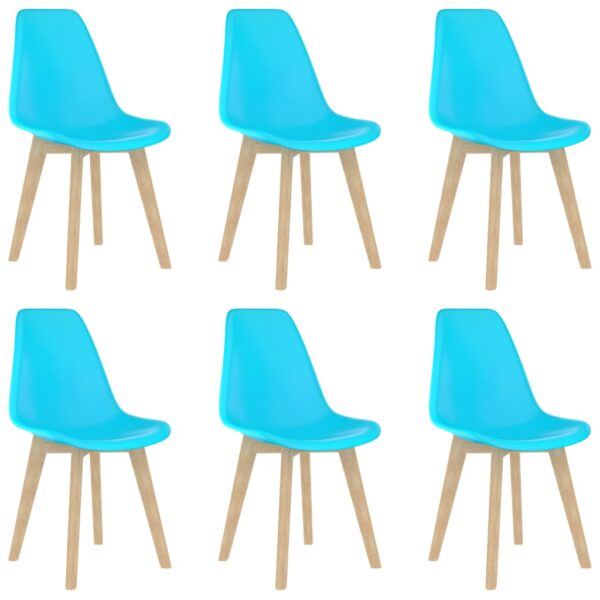 vidaXL Dining Chairs 6 pcs Blue Plastic