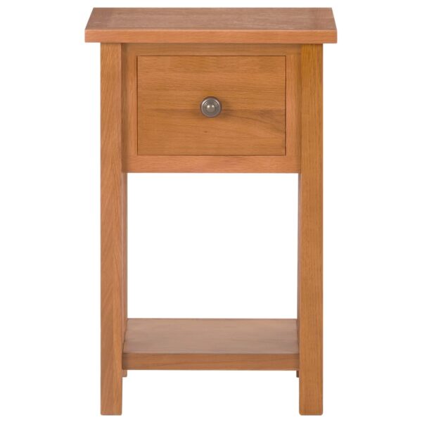 vidaXL Magazine Table with Drawer 13.8"x10.6"x21.7" Solid Oak Wood - Image 3