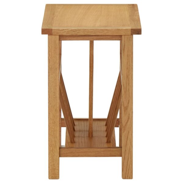 vidaXL Magazine Table 17.7"x10.6"x16.5" Solid Oak Wood - Image 3