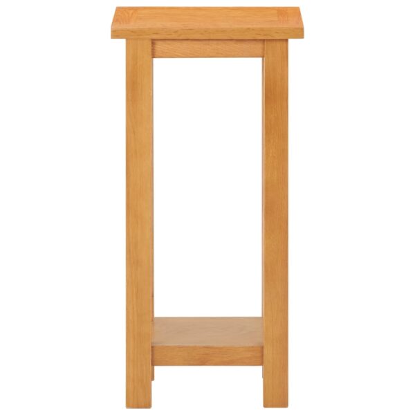 vidaXL Side Table 10.6"x9.4"x21.7" Solid Oak Wood - Image 2