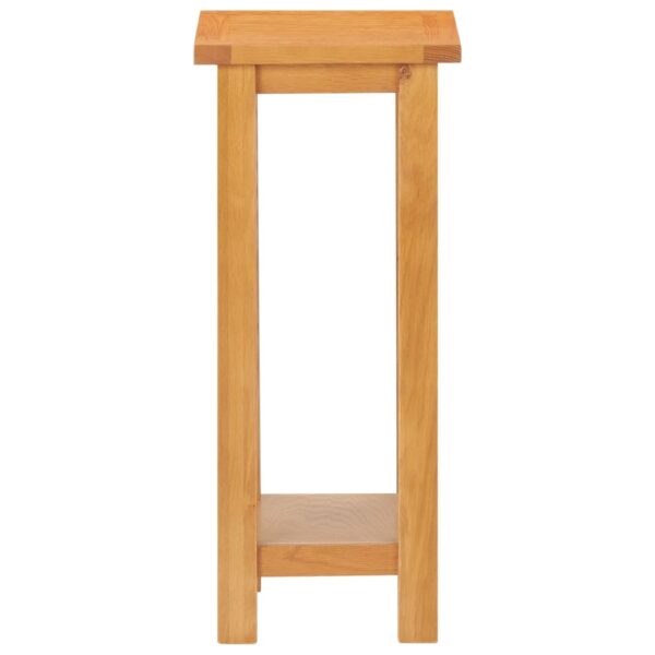 vidaXL Side Table 10.6"x9.4"x21.7" Solid Oak Wood - Image 3