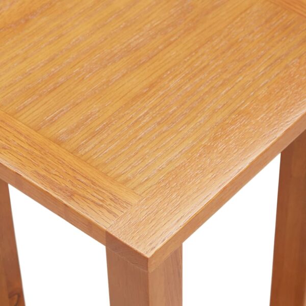 vidaXL Side Table 10.6"x9.4"x21.7" Solid Oak Wood - Image 4