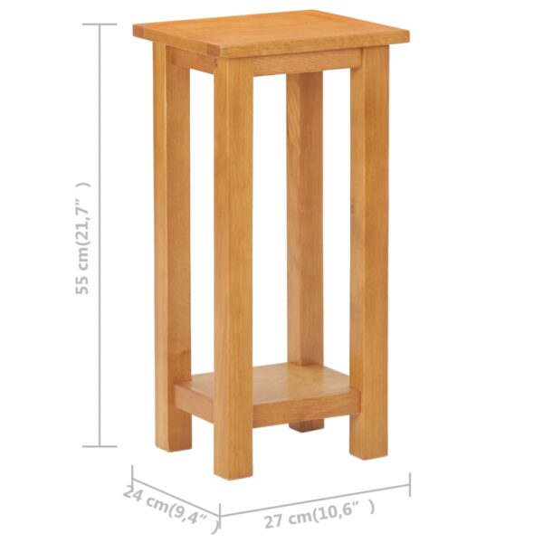 vidaXL Side Table 10.6"x9.4"x21.7" Solid Oak Wood - Image 6