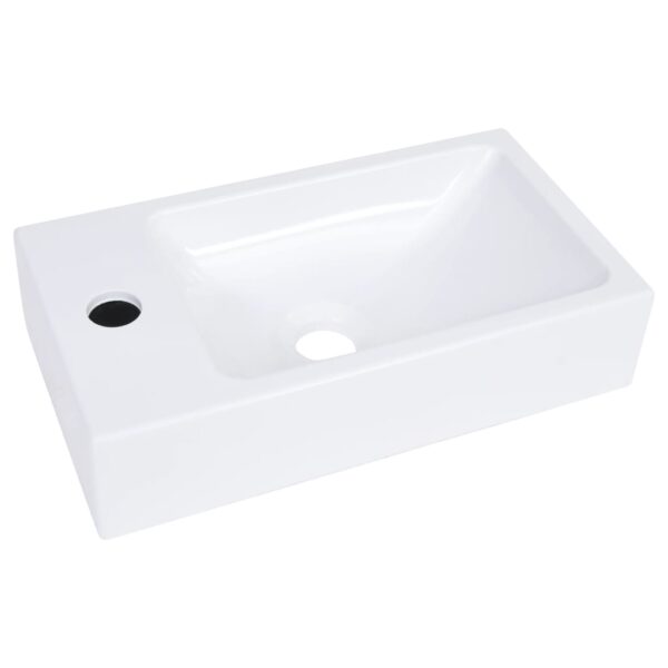 vidaXL Wash Basin 15.7"x8.7"x3.5" SMC White - Image 2