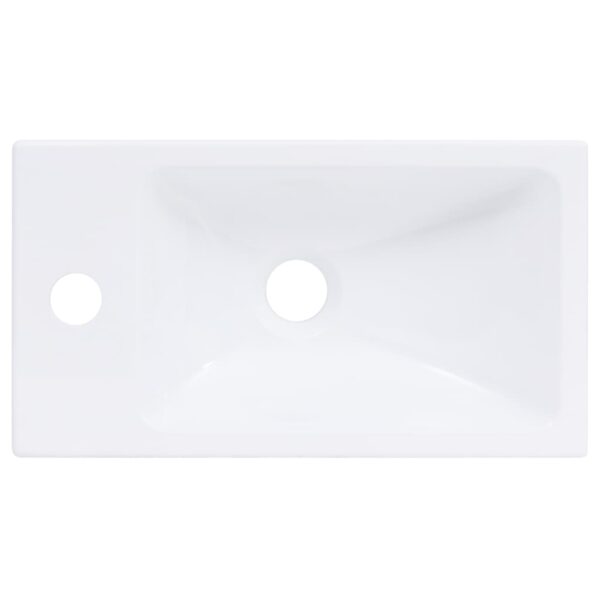 vidaXL Wash Basin 15.7"x8.7"x3.5" SMC White - Image 4