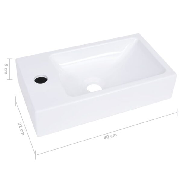 vidaXL Wash Basin 15.7"x8.7"x3.5" SMC White - Image 7