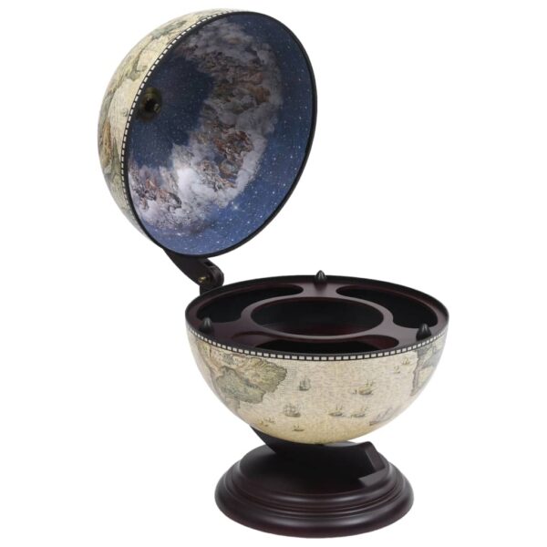 vidaXL Tabletop Globe Bar Wine Stand Eucalyptus Wood Green