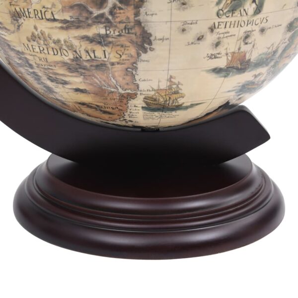 vidaXL Tabletop Globe Bar Wine Stand Eucalyptus Wood White - Image 7