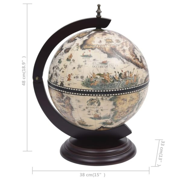 vidaXL Tabletop Globe Bar Wine Stand Eucalyptus Wood White - Image 8