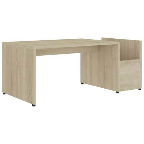 vidaXL Coffee Table Sonoma Oak 35.4"x17.7"x13.8" Engineered Wood - Image 2