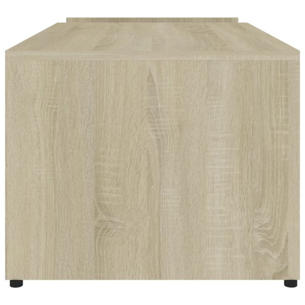 vidaXL Coffee Table White and Sonoma Oak 35.4"x17.7"x13.8" Engineered Wood - Image 5