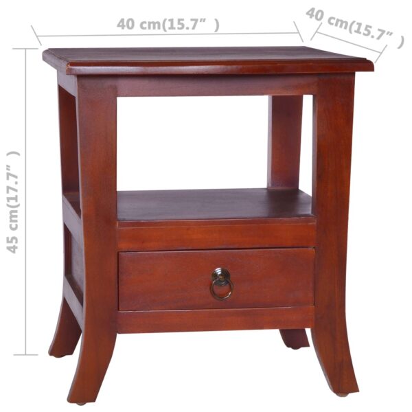 vidaXL Bedside Cabinet Classical Brown Solid Mahogany Wood - Image 9