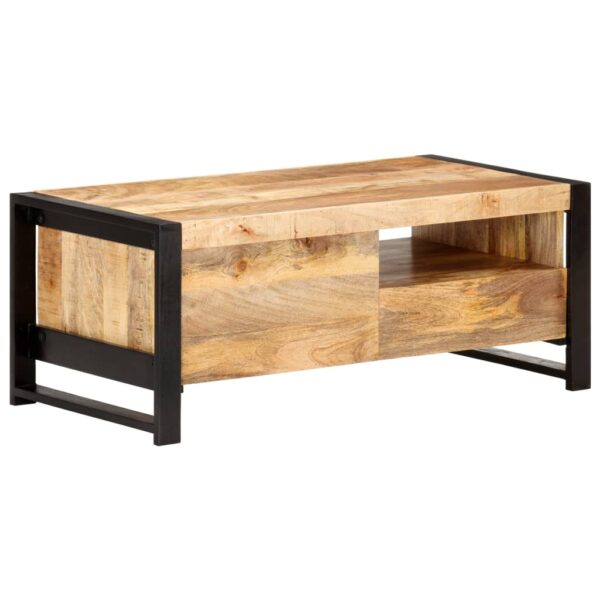 vidaXL Coffee Table 39.4"x19.7"x15.7" Rough Mango Wood - Image 4