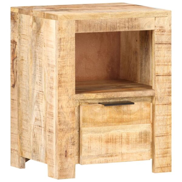 vidaXL Bedside Cabinet 15.7"x11.8"x19.7" Rough Mango Wood - Image 7