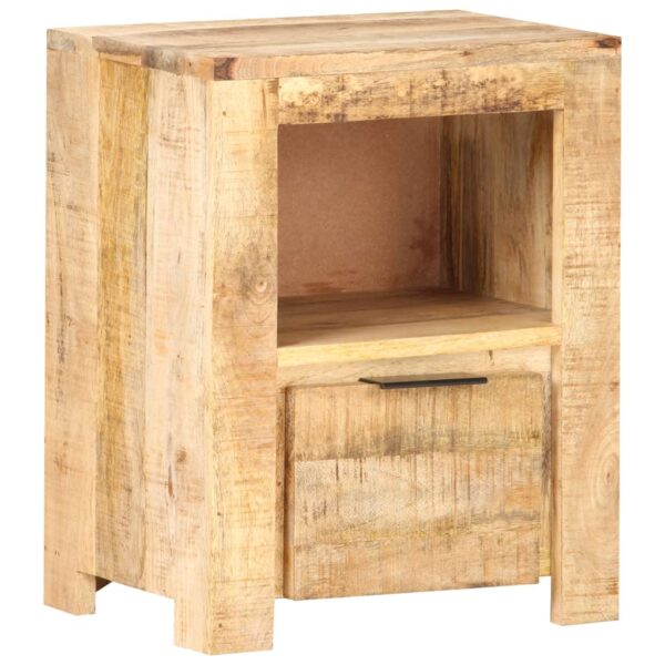 vidaXL Bedside Cabinet 15.7"x11.8"x19.7" Rough Mango Wood - Image 8