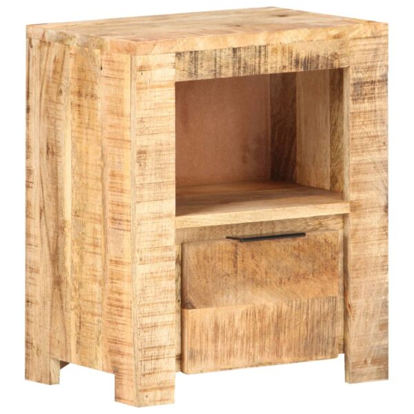 vidaXL Bedside Cabinet 15.7"x11.8"x19.7" Rough Mango Wood - Image 9