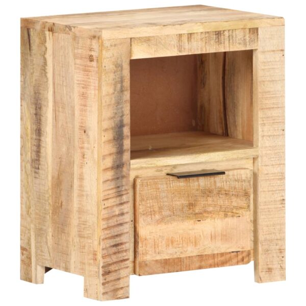 vidaXL Bedside Cabinet 15.7"x11.8"x19.7" Rough Mango Wood - Image 10