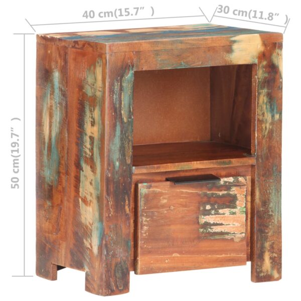 vidaXL Bedside Cabinet 15.7"x11.8"x19.7" Solid Reclaimed Wood - Image 6