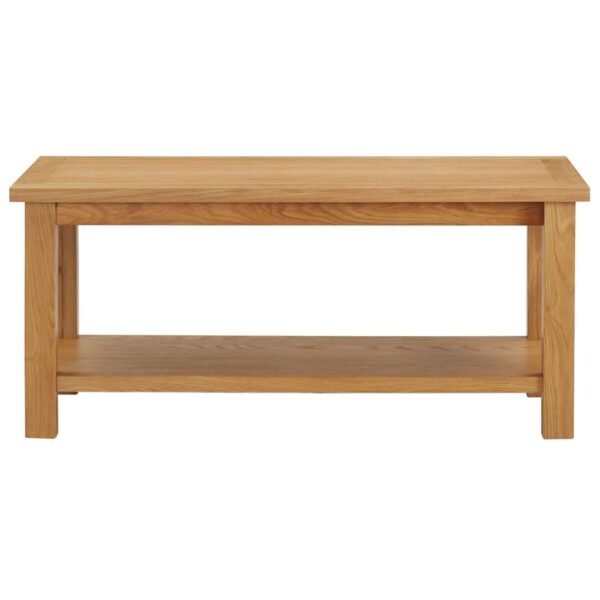 vidaXL Coffee Table 35.4"x17.7"x15.7" Solid Oak Wood - Image 2