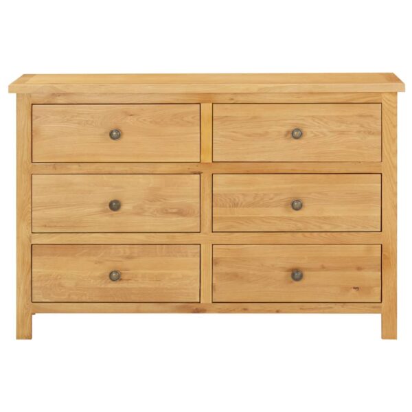 vidaXL Chest of Drawers 41.3"x13.2"x28.7" Solid Oak Wood - Image 2