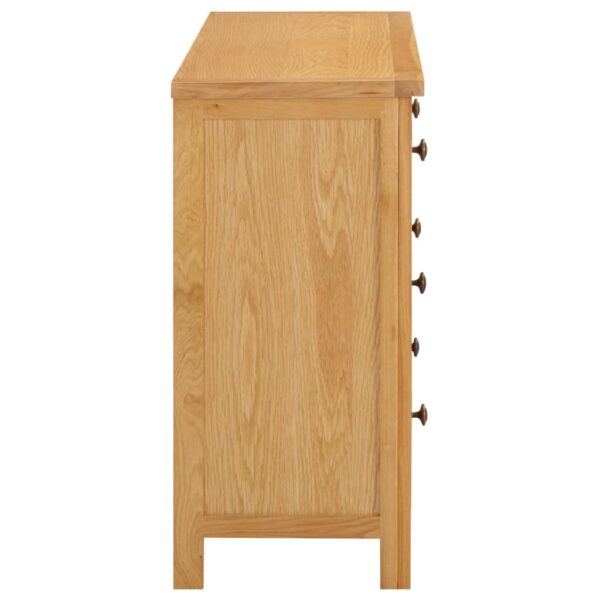 vidaXL Chest of Drawers 41.3"x13.2"x28.7" Solid Oak Wood - Image 3