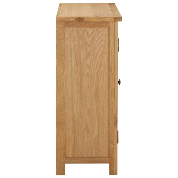 vidaXL Wine Cabinet for 11 Bottles 31.5"x12.6"x31.5" Solid Oak Wood - Image 4