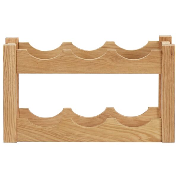 vidaXL Wine Rack for 6 Bottles 14.6"x8.3"x8.3" Solid Oak Wood - Image 2