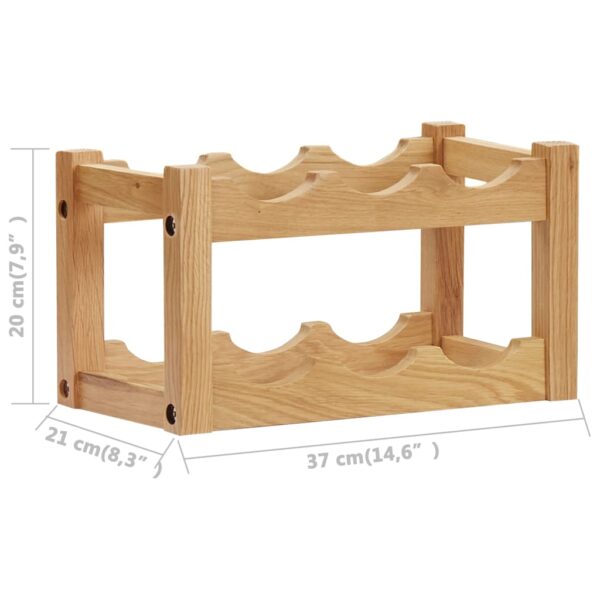 vidaXL Wine Rack for 6 Bottles 14.6"x8.3"x8.3" Solid Oak Wood - Image 5