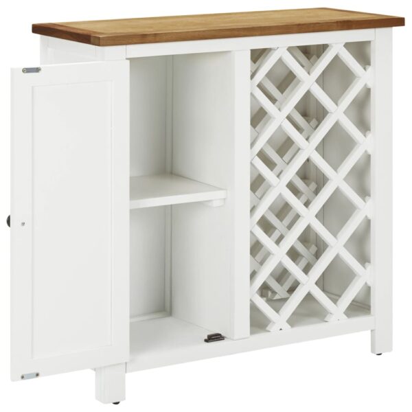 vidaXL Wine Cabinet 31.5"x12.6"x31.5" Solid Oak Wood - Image 2