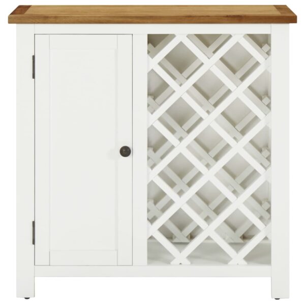 vidaXL Wine Cabinet 31.5"x12.6"x31.5" Solid Oak Wood - Image 3