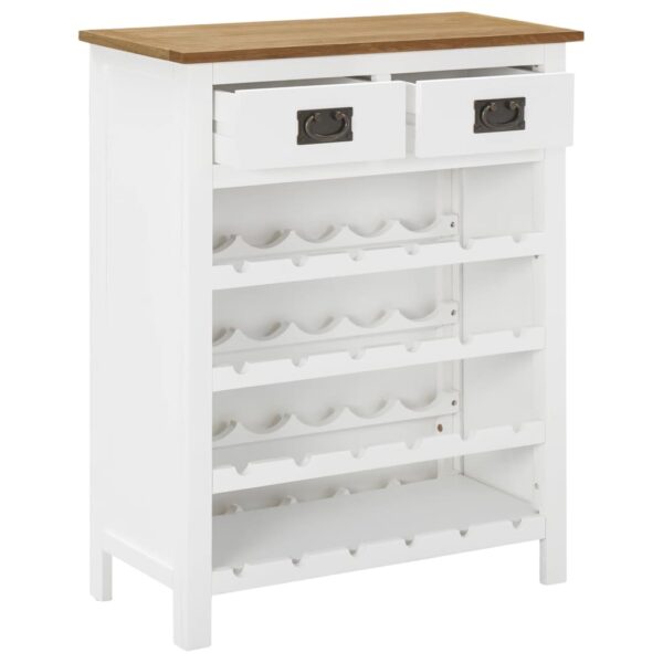 vidaXL Wine Cabinet 28.3"x12.6"x35.4" Solid Oak Wood - Image 3