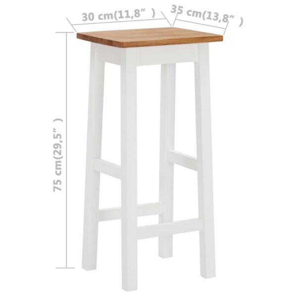 vidaXL Bar Stools 2 pcs Solid Oak Wood - Image 5