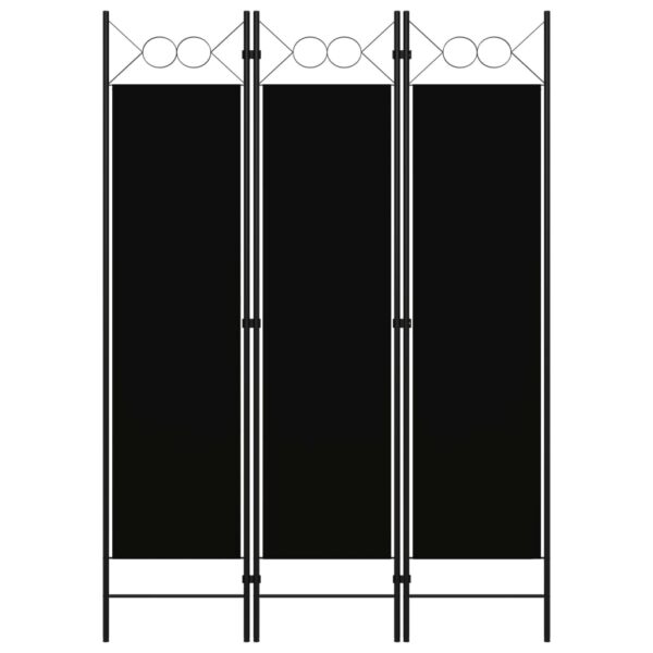 vidaXL 3-Panel Room Divider Black 47.2"x70.9"