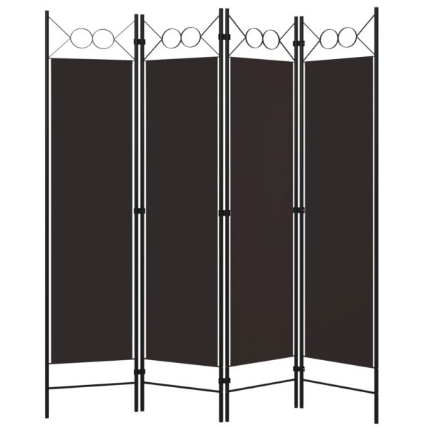 vidaXL 4-Panel Room Divider Brown 63"x70.9" - Image 2