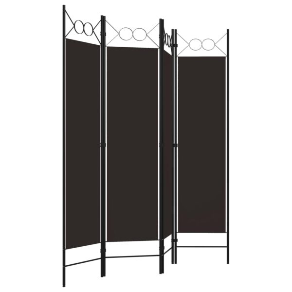 vidaXL 4-Panel Room Divider Brown 63"x70.9" - Image 3