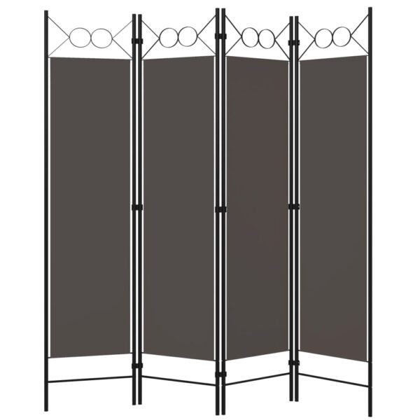 vidaXL 4-Panel Room Divider Anthracite 63"x70.9" - Image 2